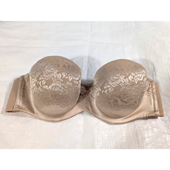 Soma Stunning Support Strapless Bra 36C + Free1 Nude Beige Lace Underwire Bridal - Picture 1 of 4